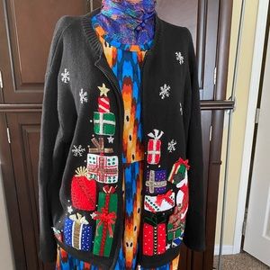 Tiara International Ugly Sweater Black GIFTS SZ XL